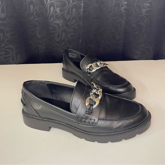 Anne Klein Chunky Lug Sole Loafer Black size 7 - Picture 6 of 10